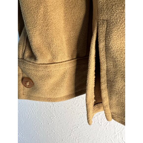 New York & Company Vintage Tan Suede-Look Button Down Shirt – Size M - Picture 4 of 7